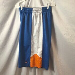 Jordan Old Style Classic Orange Emblem Activewear Athletic Sport Cut Shorts